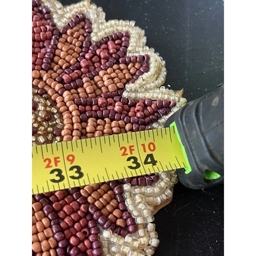 World Market Beaded Harvest Table Runner Fall Pumpkins Earthy Neutral Floral New